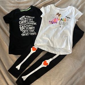 Halloween bundle - 2 shirts and skeleton leggings